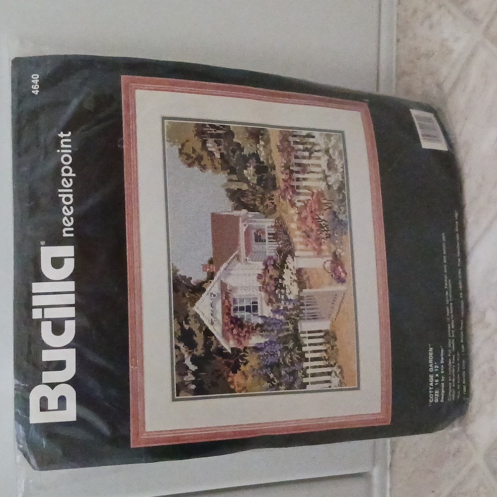 Bucilla needlepoint Cottage Garden new kit vintage